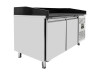 vaiotec EASYLINE Pizzatisch 800 mit 2 Türen, schwarze Granitarbeitsfläche, inkl. Kühlaufsatz für 7x GN1/4, 390 Liter, BTH 1510 x 800 x 1435 mm