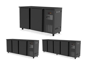 vaiotec TOPLINE Barkühltisch mit 2 - 4 Türen, Umluftkühlung, Schwarz