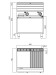 Bertos Macros 700 Elektro Grillplatte ½ glatt und ½ gerillt, offener Unterbau, BTH 800 x 714 x 900 mm